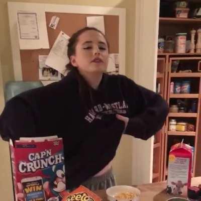 showing us her perfect tits