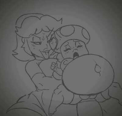[H/F/F] Princess Daisy makes Princess Rosalina fill up Toadette with a belly full of cum. (keycock)
