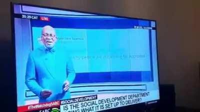 Social Development Minister Lindiwe Zulu gets loadshedded on live TV