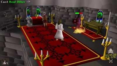 Healing players trying to train prayer in the wilderness