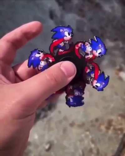 Artist designs fidget spinners that create animations.