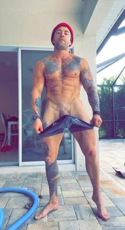 Cock was so hard I had to flex it [m]