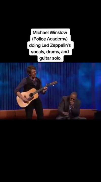 Michael Winslow on vocals, drums and guitar 