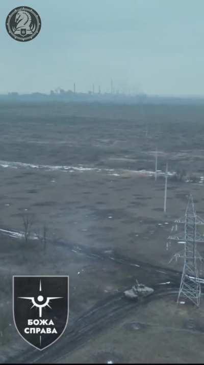 UA POV - Archival Footage of an M1A1 Abrams Firing at the Avdiivka Coke Plant - March 2024