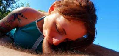 I can't help sucking cock outdoors... its ok?