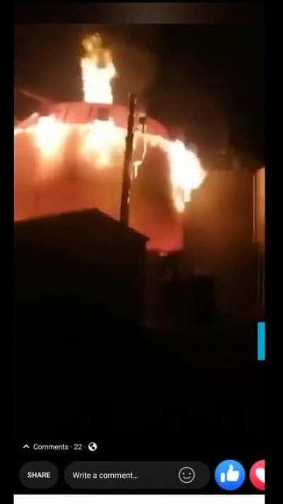 Rice bin fire, near Jennings,La. 8/17/21.
