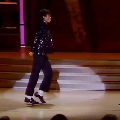 Michael Jackson performing the Moonwalk publicly for the first time, 1983.