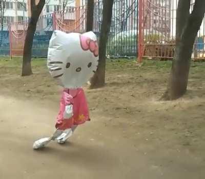 Hello Kitty after going to work be like: