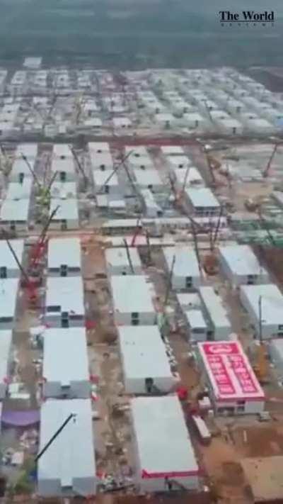 A new quarantine camp is being built in China's Guangzhou city and designed to detain 87,000 people