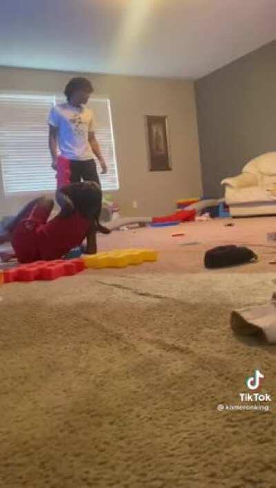 this girl caring for her brother is the cutest thing I've seen today!