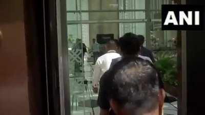 BCCI Secretary Jay Shah and BCCI Chief Selector Ajit Agarkar arrive at a hotel in Ahmedabad to attend the T20 World Cup team selection meeting.
