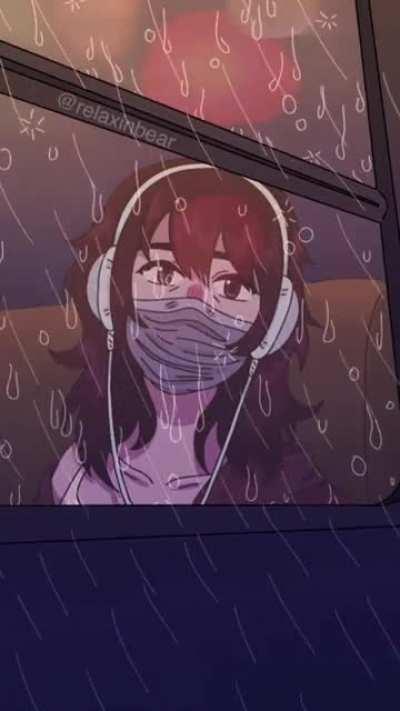 Relaxing rain animation on the way home from work