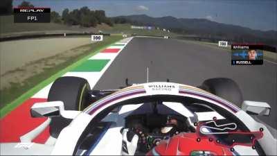 George Russell commentates his own lap of Mugello, over team radio during FP1.