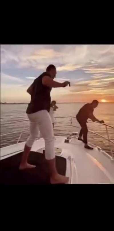 To give the ring to a friend while proposing