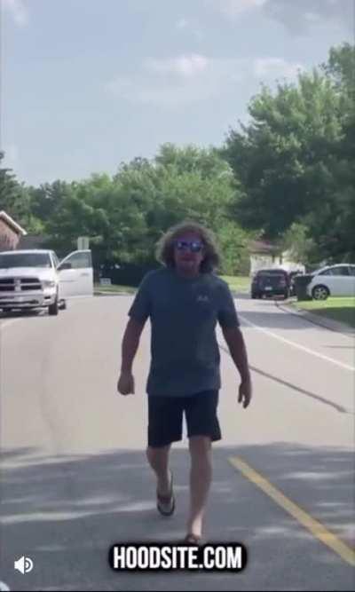 When he realizes what he said at the end (credit to the original post on r/PublicFreakout by u/youngdyksta)