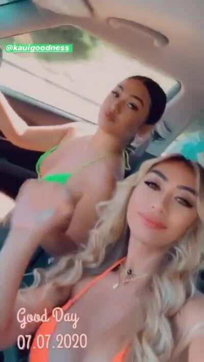 Bellator ring girl Kamalani Pico (orange bra)