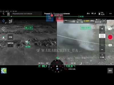 A Ukrainian drone was on its way to fulfill a mission but it hit a branch yet still succeeded in the mission.