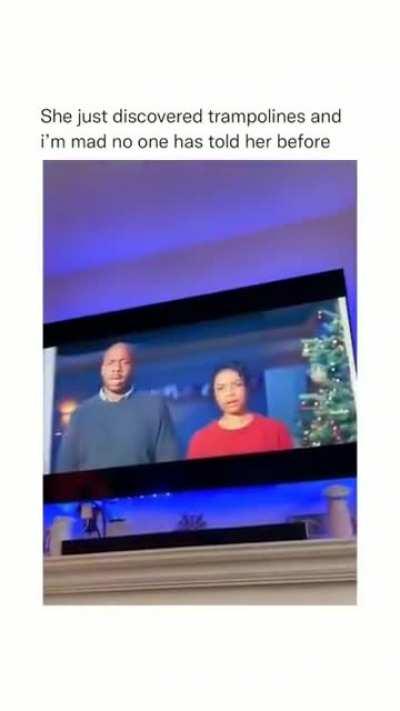 All that he wants for Christmas is..~ Trampoline.