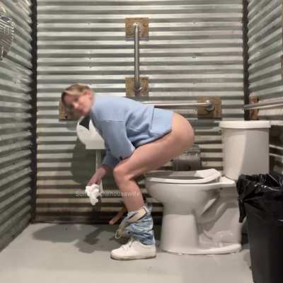 Squat peeing at the bar so you can see
