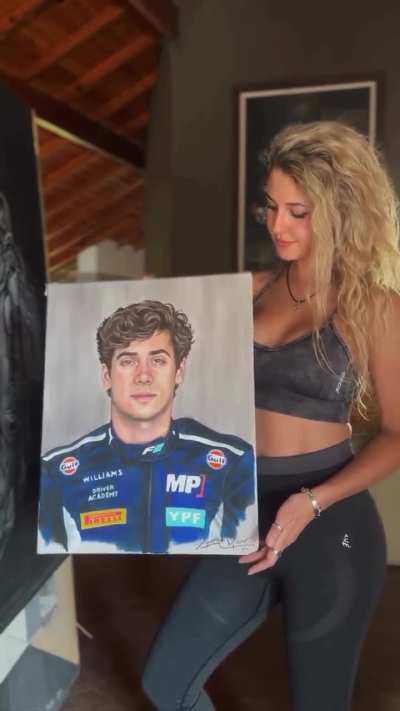 Artista se mandó un cuadro hiper realista de Colapinto 