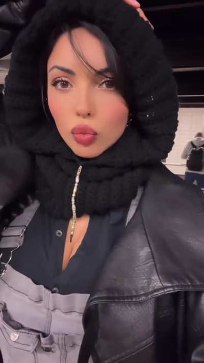 Winter Jacket with a hint of Cleavage 