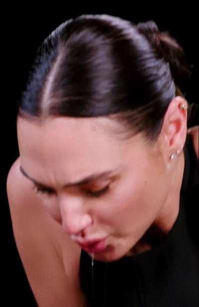 POV mommy Gal Gadot spitting in your mouth