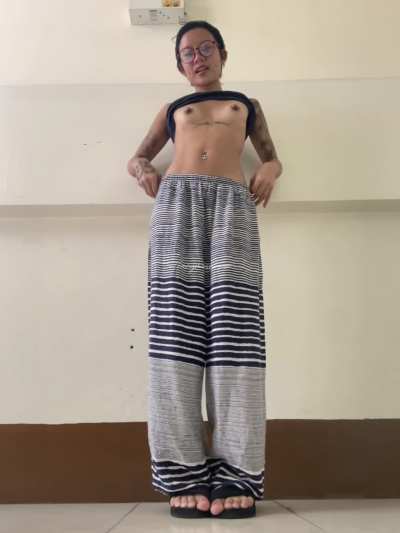 quick flash before getting a snack! no bra, no undies, only small titties, tight ass, and a raging libido :P