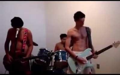 me and my band playing :3