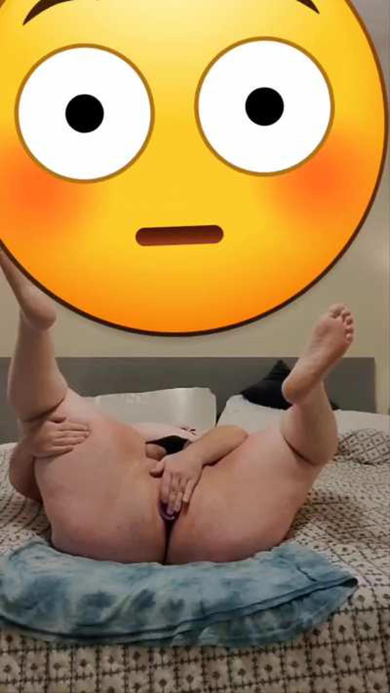 Plugging and slapping my clit. 