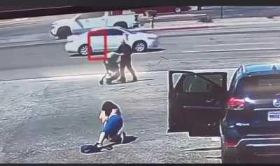 Fat Mother Falls and She Can't Get Up As Her Baby & Stroller Glides Towards A Busy Street