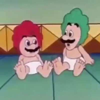 Luigi when he couldn’t stop his alternative SMG3 self from meeting Mario