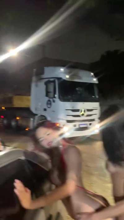 Latina Shemale Sex on the street