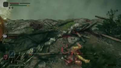 Found a clip from my first playthrough. I was whacking bro with a staff 😭