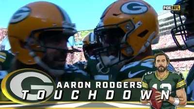 [Highlight] Aaron Rodgers runs in the TD himself, Rodgers then screamed: 