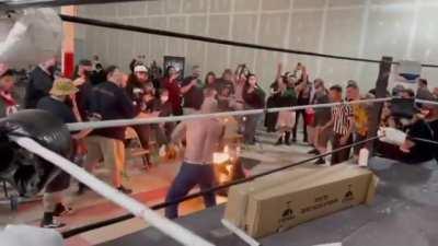 Balls lit on fire and weed whacked. Aftermath video included.