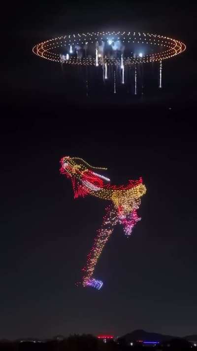 Next level Drone + Fireworks show from China