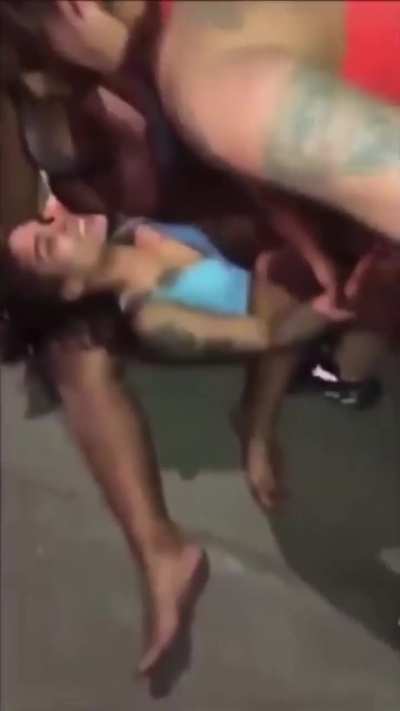 Girl gets spit inside her mouth while being subdued 