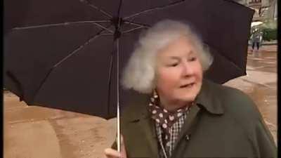 Scottish woman during the funeral of Margaret Thatcher