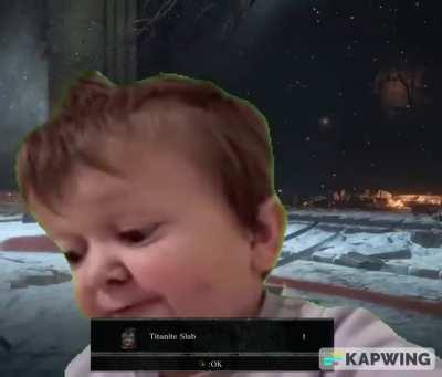 me enjoying my reward after finally beating a hard boss