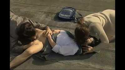 2 women ambush schoolgirl on roof-Remastered (See Comments)