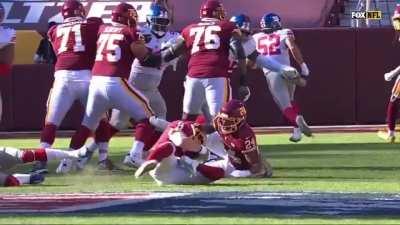 Washington Football Team Quarterback Kyle Allen injures his ankle.