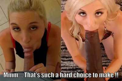 Which dick do you think your girlfriend prefers? Your white dick or my BBC.