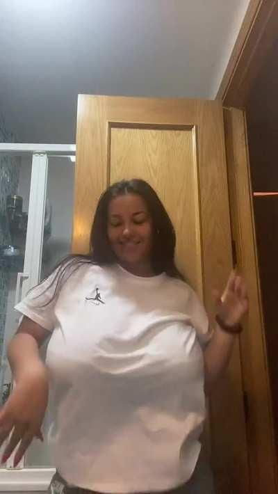 Her top didn't stand a chance