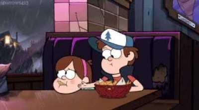 Dipper: Gives mabel nachos when she's feeling sad. Meanwhile my brother: Get the f out of here I'm playing Minecraft.