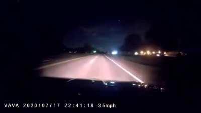 Some genius in the road in front of my brother last night.