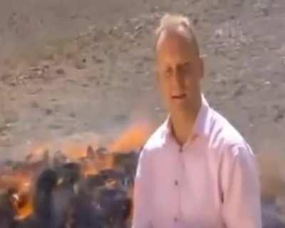 Trying to report on a drug seizure while burning it in the background