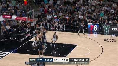 [Highlight] Time winding down as Luka puts the dagger in the Spurs and Wemby's debut with a step back 3