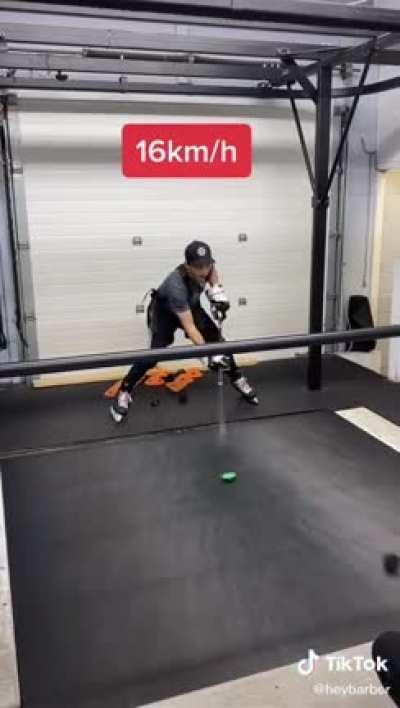 This pro hockey player in training