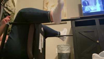 Some original content, enjoy sharing. Will post without socks when vid is done loading.