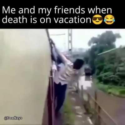 This kids are playing with their life